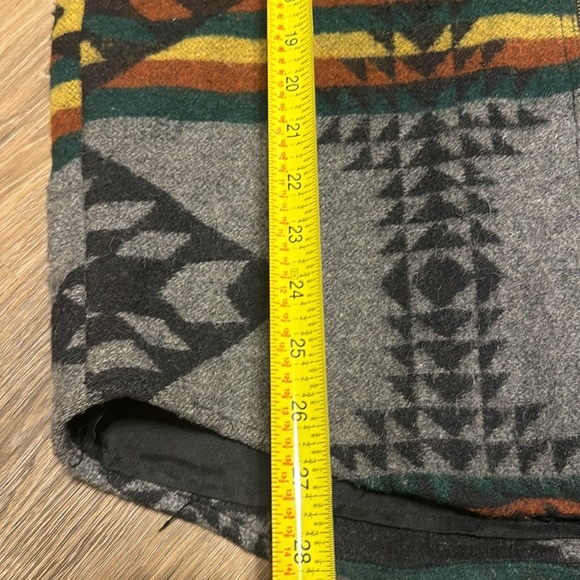 Easy Riders Leather Wool Jacket Motorcycle Native Navajo Aztec Print M vintage - Picture 9 of 13